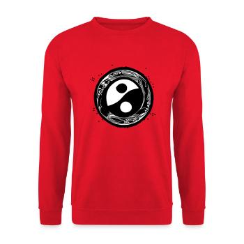 Yin Yang Sign Symbol Peace Happiness Vector 14 - Unisex Sweatshirt - red - Front - Alina (178cm) & Michal (187cm)