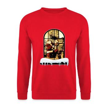Santa Claus at home - Unisex Sweatshirt - red - Front - Alina (178cm) & Michal (187cm)