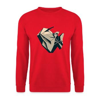 Geometric Motorcycle - Unisex Sweatshirt - red - Front - Alina (178cm) & Michal (187cm)
