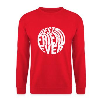 Best friend ever. - Unisex Sweatshirt - red - Front - Alina (178cm) & Michal (187cm)