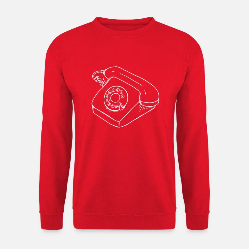Retro Phone Dial Handset - Unisex Sweatshirt - red