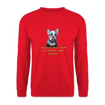 Bulldogge - Unisex Pullover - Rot - Vorne - Alina (178cm) & Michal (187cm)