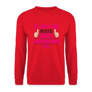 Grafikerin | | Grafik Design | Grafikdesign - Unisex Pullover - Rot - Vorne - Alina (178cm) & Michal (187cm)