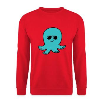 Poulpe Cool - Sweat-shirt Unisexe - rouge - Devant - Alina (178cm) & Michal (187cm)