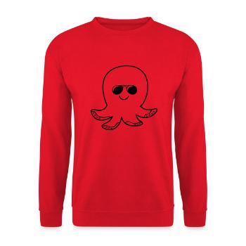 Poulpe Cool - Sweat-shirt Unisexe - rouge - Devant - Alina (178cm) & Michal (187cm)