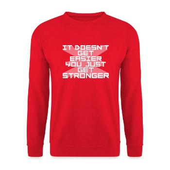 It Doesn't Get Easier You Just Get Stronger Gym - Unisex Sweatshirt - red - Front - Alina (178cm) & Michal (187cm)