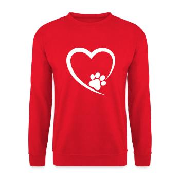 Bouvier bernois mignon cadeau moderne avec coeur - Sweat-shirt Unisexe - rouge - Devant - Alina (178cm) & Michal (187cm)