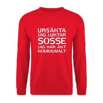 Excusez-moi, je sens l’odeur de Sosse je suis allé en transports en commun - Sweat-shirt Unisexe - rouge - Devant - Alina (178cm) & Michal (187cm)