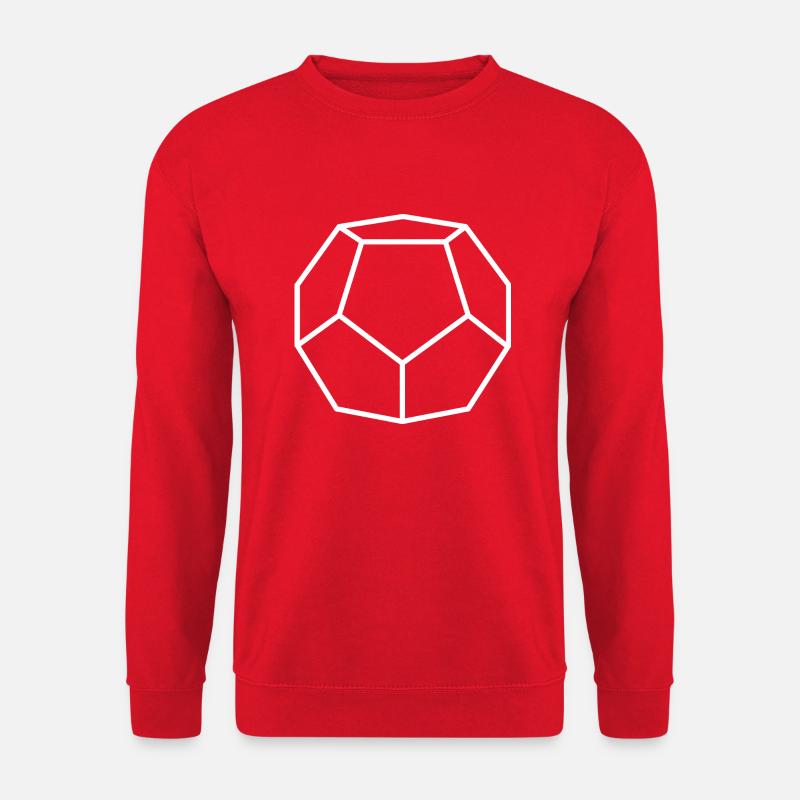 White dodecahedron - Unisex Sweatshirt - red