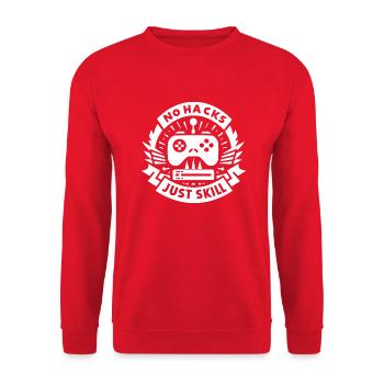 No Hacks Just Skill - Unisex Sweatshirt - red - Front - Alina (178cm) & Michal (187cm)