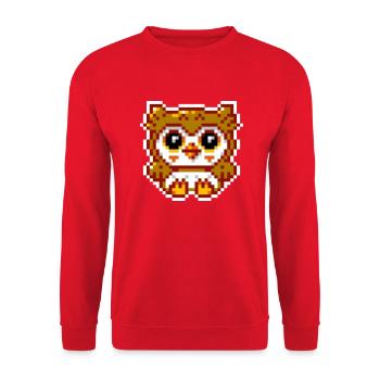 8bit Owl - Unisex Sweatshirt - red - Front - Alina (178cm) & Michal (187cm)