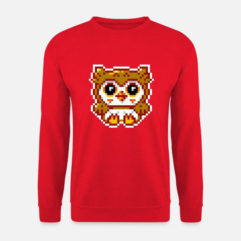 8bit Eule - Unisex Pullover - Rot