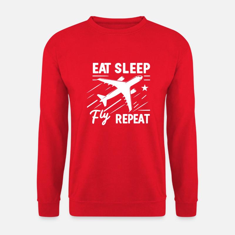 Manger dormir Mouche Répéter - Sweat-shirt Unisexe - rouge