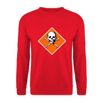 Schädel und Knochen - Unisex Pullover - Rot - Vorne - Alina (178cm) & Michal (187cm)