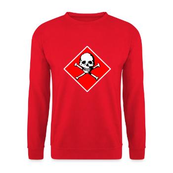 Schädel und Knochen - Unisex Pullover - Rot - Vorne - Alina (178cm) & Michal (187cm)
