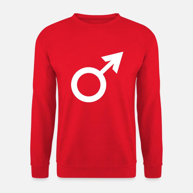 Mann mit weißem Symbol - Unisex Pullover - Rot