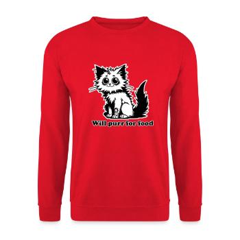 Obdachlose Katze - Wird schnurren für Futterdesign - Unisex Pullover - Rot - Vorne - Alina (178cm) & Michal (187cm)