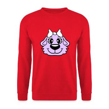 Hund Gesicht Mädchen Hübsch Schleife Weiblich Frau - Unisex Pullover - Rot - Vorne - Alina (178cm) & Michal (187cm)