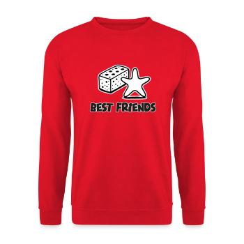 Schwamm und Seestern - Best Friends Design - Unisex Pullover - Rot - Vorne - Alina (178cm) & Michal (187cm)