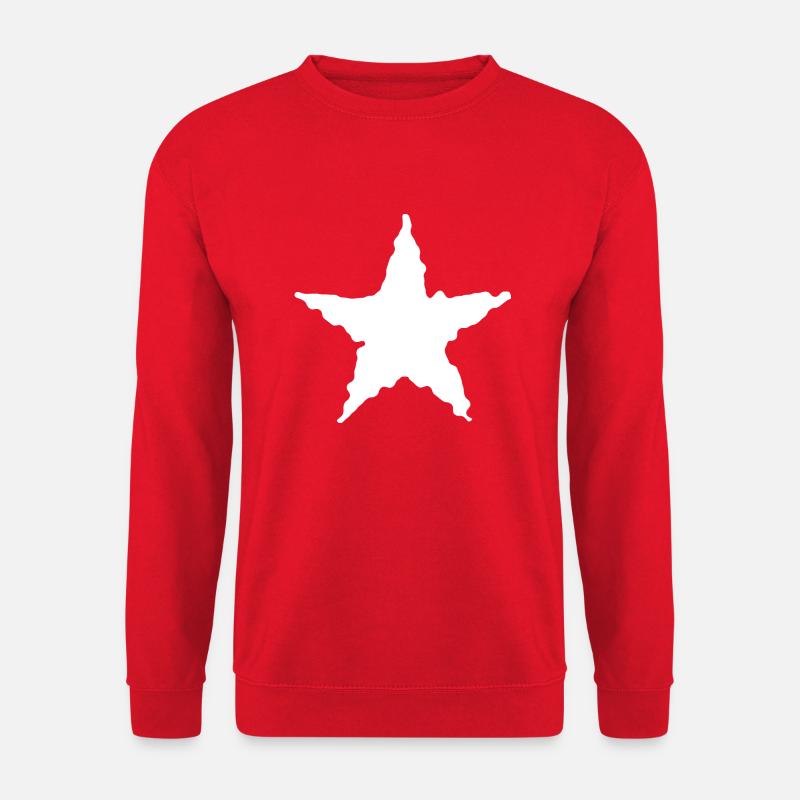 Design mit schwarzem Stern - Unisex Pullover - Rot
