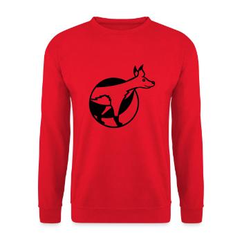 Fuchs Loch Vorderteil Vorne Fuchsbau heraus gehen - Unisex Pullover - Rot - Vorne - Alina (178cm) & Michal (187cm)