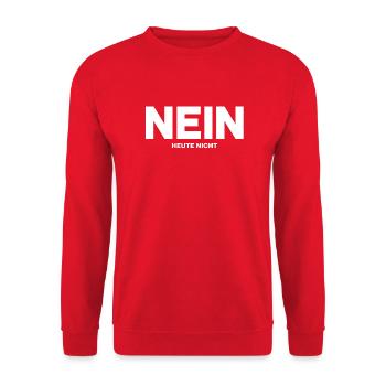 NEIN- Heute nicht - Unisex Pullover - Rot - Vorne - Alina (178cm) & Michal (187cm)