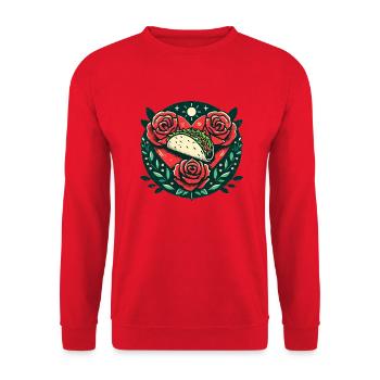 Taco Lovers Taco Tuesday - Unisex Sweatshirt - red - Front - Alina (178cm) & Michal (187cm)