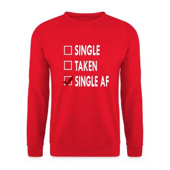 SINGLE SINGLE AF - Sweat-shirt Unisexe - rouge - Devant - Alina (178cm) & Michal (187cm)
