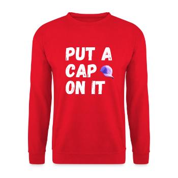 Put a cap on it - Unisex Sweatshirt - red - Front - Alina (178cm) & Michal (187cm)
