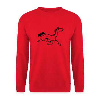 dada-Pferd - Unisex Pullover - Rot - Vorne - Alina (178cm) & Michal (187cm)