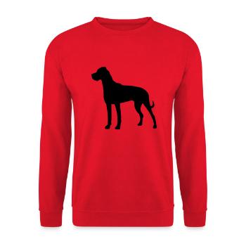 Deutsche Dogge - Unisex Pullover - Rot - Vorne - Alina (178cm) & Michal (187cm)