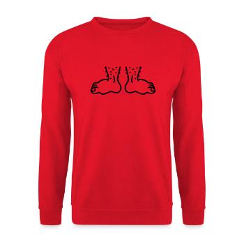 Füße - Line - Unisex Pullover - Rot - Vorne - Alina (178cm) & Michal (187cm)