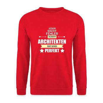Architekt - Unisex Pullover - Rot - Vorne - Alina (178cm) & Michal (187cm)