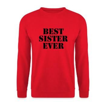 Best Sister ever - Unisex Sweatshirt - red - Front - Alina (178cm) & Michal (187cm)