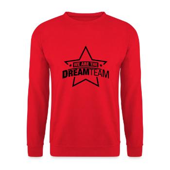 we_are_the_dream_team_zu1 - Unisex Pullover - Rot - Vorne - Alina (178cm) & Michal (187cm)