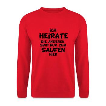 ich_heirate - Unisex Pullover - Rot - Vorne - Alina (178cm) & Michal (187cm)