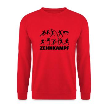 Zehnkampf - Unisex Pullover - Rot - Vorne - Alina (178cm) & Michal (187cm)