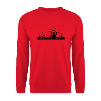 Menschen - Konzert Festival - Unisex Pullover - Rot - Vorne - Alina (178cm) & Michal (187cm)