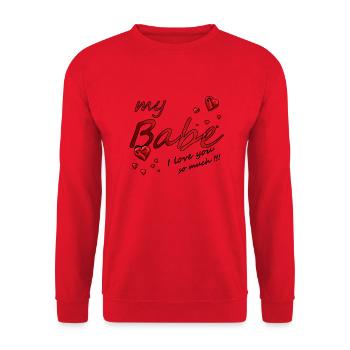 ma chérie je t'aime tellement - Sweat-shirt Unisexe - rouge - Devant - Alina (178cm) & Michal (187cm)