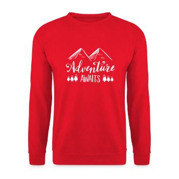 Adventure Awaits - Unisex Sweatshirt - red - Front - Alina (178cm) & Michal (187cm)