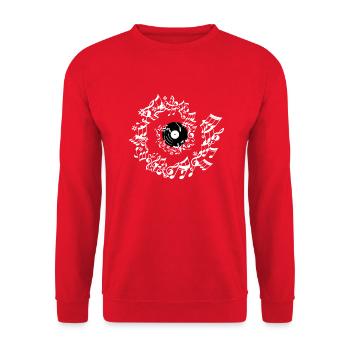 Musical Notes Music Musicians Sheet Music Keys Sheet Music Notes - Unisex Sweatshirt - red - Front - Alina (178cm) & Michal (187cm)