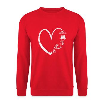 outdoor Berge Camping Wandern - Unisex Pullover - Rot - Vorne - Alina (178cm) & Michal (187cm)