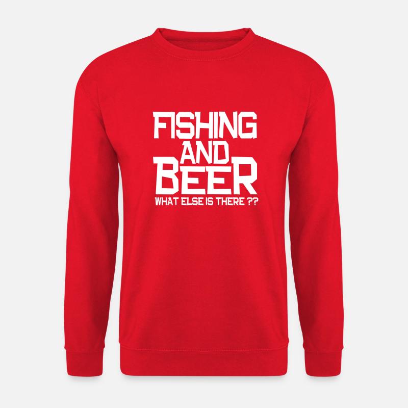 Angeln und Bier - Unisex Pullover - Rot