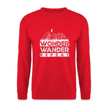 wandern berge natur berg wanderer trekking alpen - Unisex Pullover - Rot - Vorne - Alina (178cm) & Michal (187cm)
