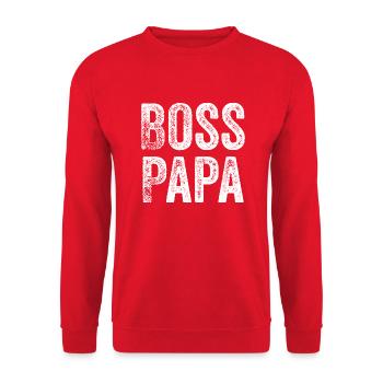 lustiger Chef-Spruch - Unisex Pullover - Rot - Vorne - Alina (178cm) & Michal (187cm)