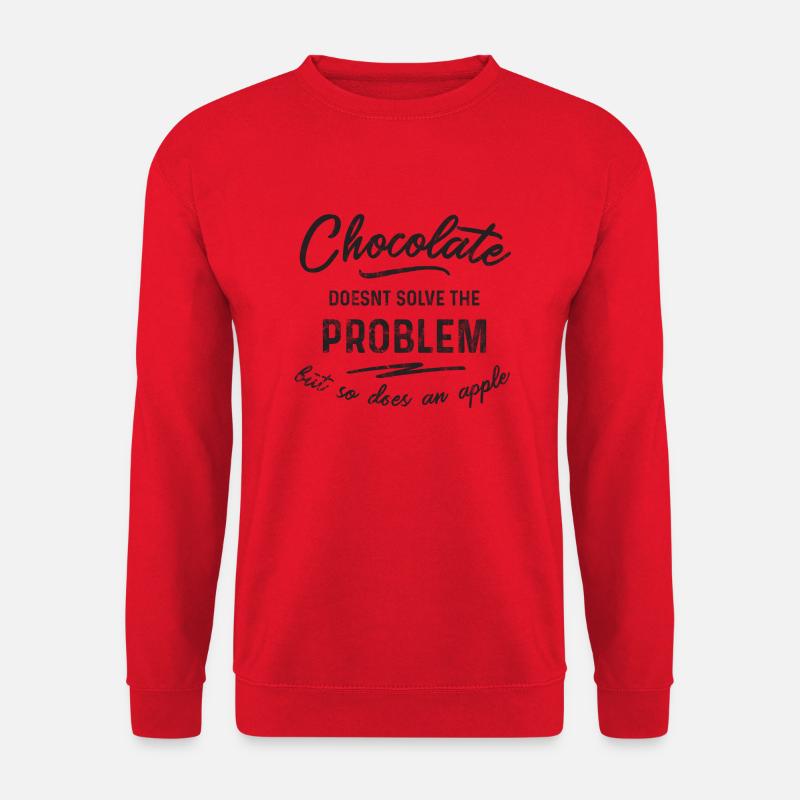 Chocolate doesnt solve the problem - Unisex Pullover - Rot