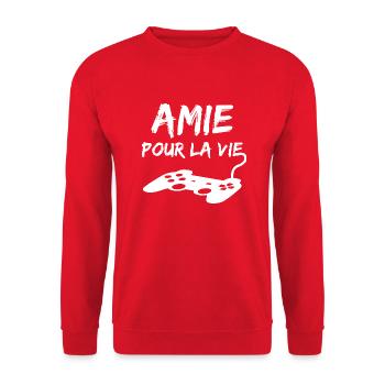 amie pour la vie cadeau - Sweat-shirt Unisexe - rouge - Devant - Alina (178cm) & Michal (187cm)