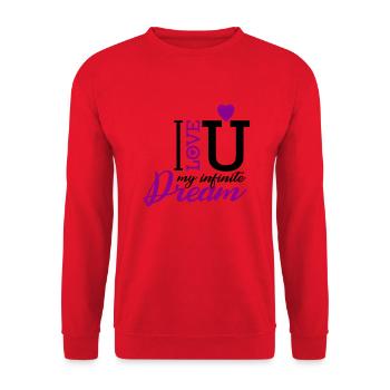 MON AMOUR DE RÊVE INFINI - Sweat-shirt Unisexe - rouge - Devant - Alina (178cm) & Michal (187cm)