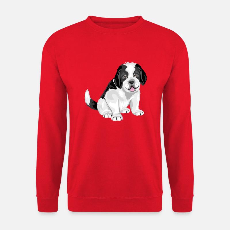 Niedlicher Bernhardinerwelpe - Unisex Pullover - Rot