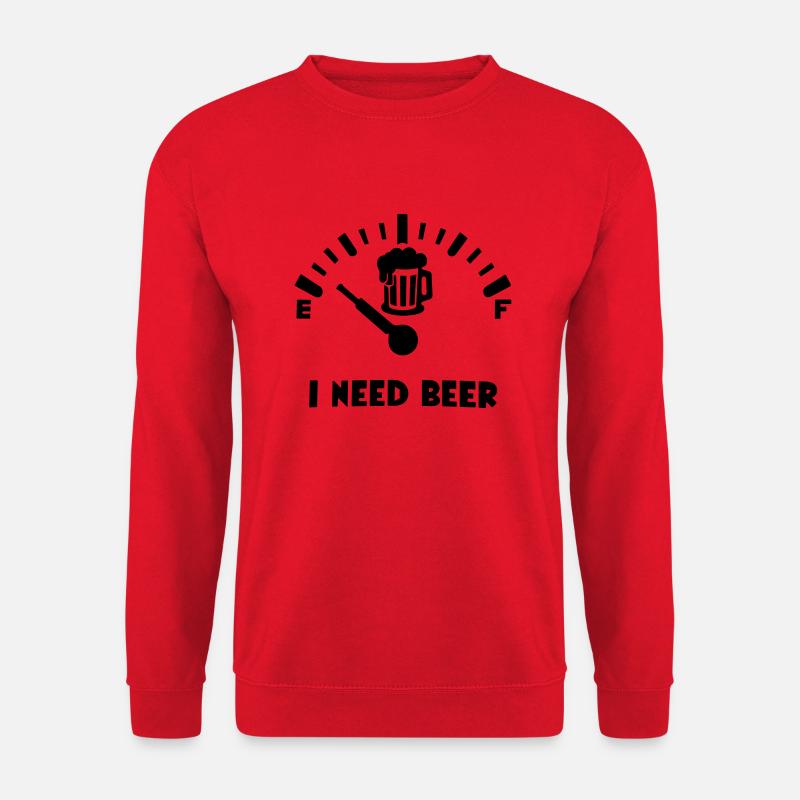 ich brauche Bier - Unisex Pullover - Rot